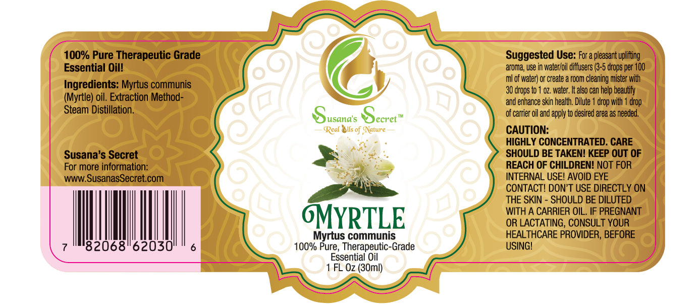 MYRTLE Essential Oil- 100% PURE, Therapeutic-Grade, 1 FL Oz/30 ml- Glass bottle w/dropper pipette