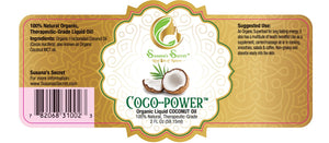 "COCO - POWER"- Aceite de COCO *MCT Líquido Orgánico (Prensado al Calor)-100% PURO, Grado-Terapéutico, 2 FL Oz/59.15 ml- Botella de vidrio con bomba de tratamiento 