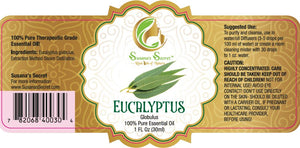EUCALYPTUS Essential Oil- 100% PURE, Therapeutic-Grade, 1 FL Oz/30 ml- Glass bottle w/dropper pipette