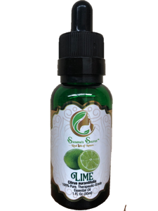 LIME Cold Presed Oil- 100% PURE, Therapeutic-Grade, 1 FL Oz/30 ml- Glass bottle w/ dropper pipette