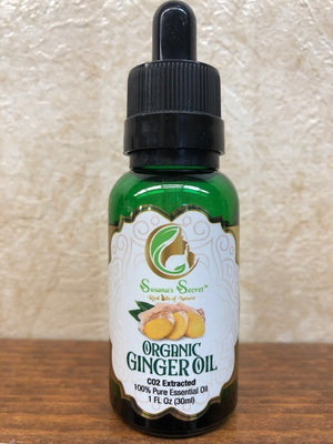 GINGER Organic Oil (CO2 Extracted)- 100% PURE, Therapeutic-Grade, 1 FL Oz/30 ml- Glass bottle w/dropper pipette