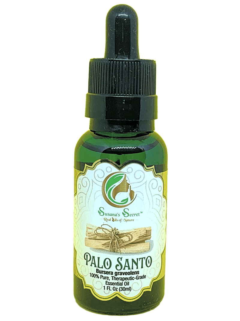 PALO SANTO Aceite Esencial (del Ecuador-Mitad del mundo)- 100% PURO, Grado-Terapéutico, 1 FL Oz/30 ml- Botella de vidrio con pipeta cuentagotas